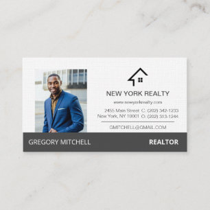 Real Estate Profile Grey and White Visitekaartje