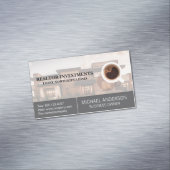 Real Estate Property | Cup of Coffee Magnetisch Visitekaartje (Voorbeeld)