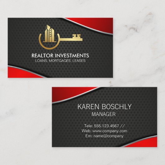 Real Estate Property Key | Developer | Contractor Visitekaartje (Voorkant / Achterkant)