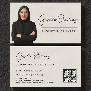 Real Estate QR Code Foto Marmeren Steen  Visitekaartje