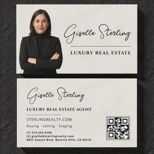 Real Estate QR Code Foto Marmeren Steen Visitekaartje