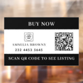 Real Estate QR | For Sale Listing Logo Display Raamsticker (Vel 2)
