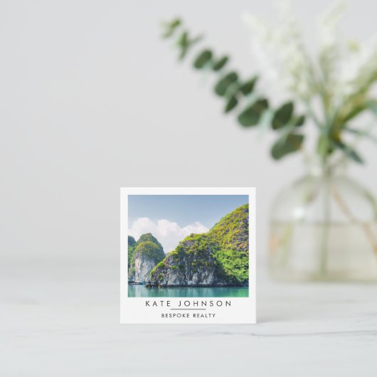 Real Estate Realtor Agent Photo QR Code Vierkante Visitekaartje (Staand voorkant)