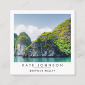 Real Estate Realtor Agent Photo QR Code Vierkante Visitekaartje (Voorkant)