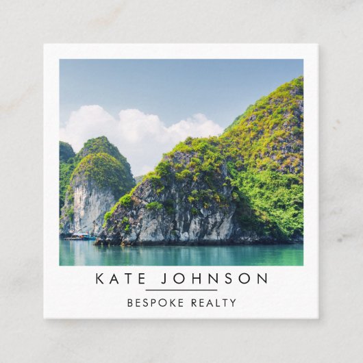 Real Estate Realtor Agent Photo QR Code Vierkante Visitekaartje (Voorkant)