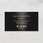 Real Estate Realtor Black & Gold Custom House Logo Visitekaartje (Achterkant)