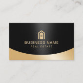 Real Estate Realtor Black & Gold Custom House Logo Visitekaartje (Voorkant)