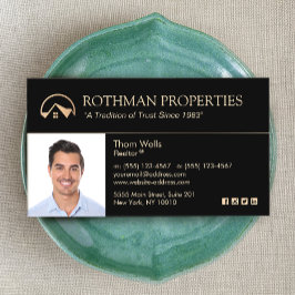 Real Estate, Realtor Black Gold House Foto Visitekaartje