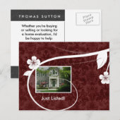 Real Estate / Realtor Briefkaart Rood (Voorkant / Achterkant)