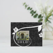 Real Estate/Realtor Briefkaart zwart (Staand voorkant)