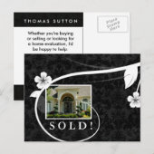 Real Estate/Realtor Briefkaart zwart (Voorkant / Achterkant)