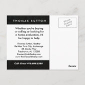 Real Estate/Realtor Briefkaart zwart (Achterkant)