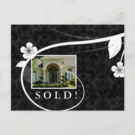 Real Estate/Realtor Briefkaart zwart (Voorkant)