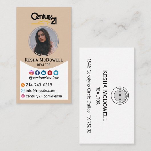 Real Estate Realtor Business Card Template Visitekaartje (Voorkant / Achterkant)