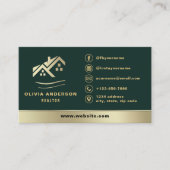 Real Estate Realtor Emerald Green Gold House Visitekaartje (Voorkant)