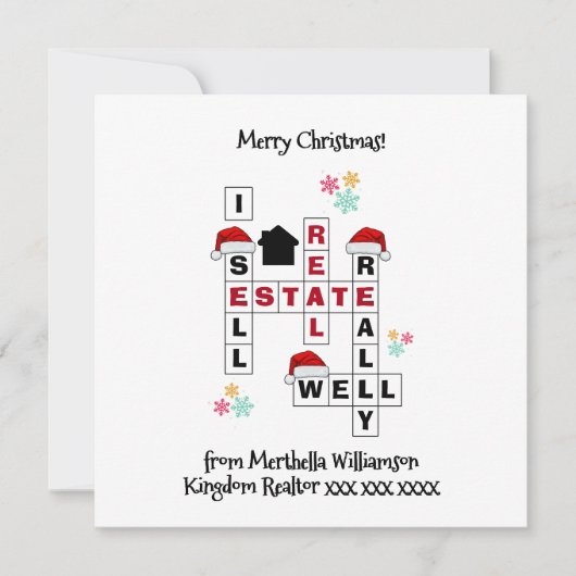 Real Estate Realtor Gift CHRISTMAS Card (Voorkant)