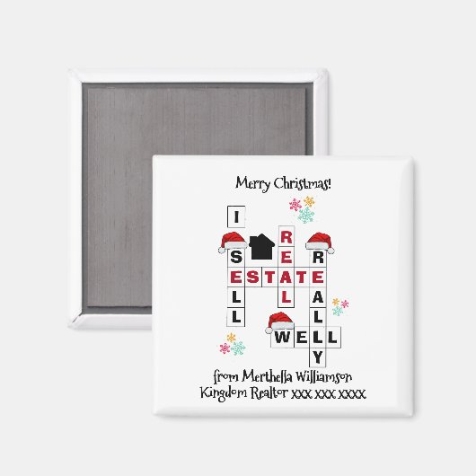 Real Estate Realtor Gift CHRISTMAS Magneet (Voorkant / Achterkant)