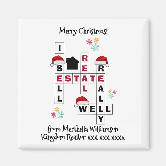 Real Estate Realtor Gift CHRISTMAS Magneet (Voorkant)