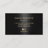 Real Estate Realtor Moderne House Logo Black & Gol Visitekaartje (Achterkant)