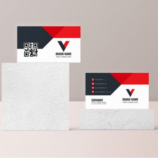 Real Estate Red Dark QR-code Visitekaartje