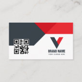 Real Estate Red Dark QR-code Visitekaartje (Achterkant)