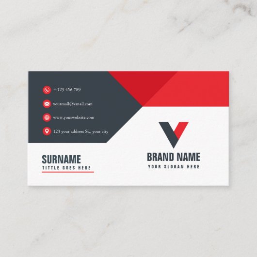 Real Estate Red Dark QR-code Visitekaartje (Voorkant)