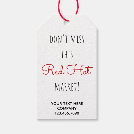 Real Estate Red Hot Market Verkoper Pop door Cadeaulabel (Voorkant)
