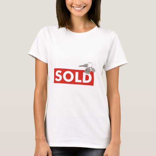 Real Estate Red Sold Sign Keys to Home T-Shirt (Voorkant)