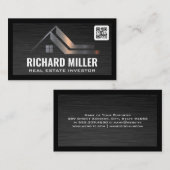 Real Estate Roof | Sjabloon QR-streepjescode Visitekaartje (Voorkant / Achterkant)