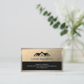 Real Estate Roof Top Gold Geometric Visitekaartje (Staand voorkant)