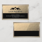 Real Estate Roof Top Gold Geometric Visitekaartje (Voorkant / Achterkant)