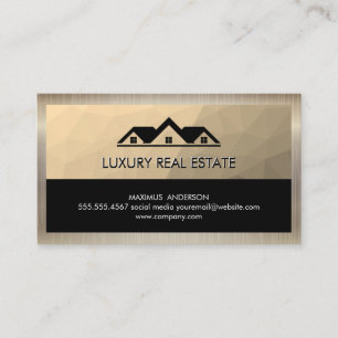 Real Estate Roof Top Gold Geometric Visitekaartje