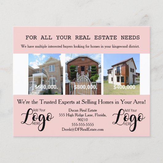 Real Estate School District Targeting Postcards Flyer (Voorkant)
