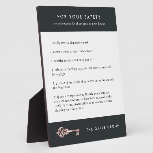 Real Estate Shoing / Open House Client Safety Fotoplaat (Zijkant)