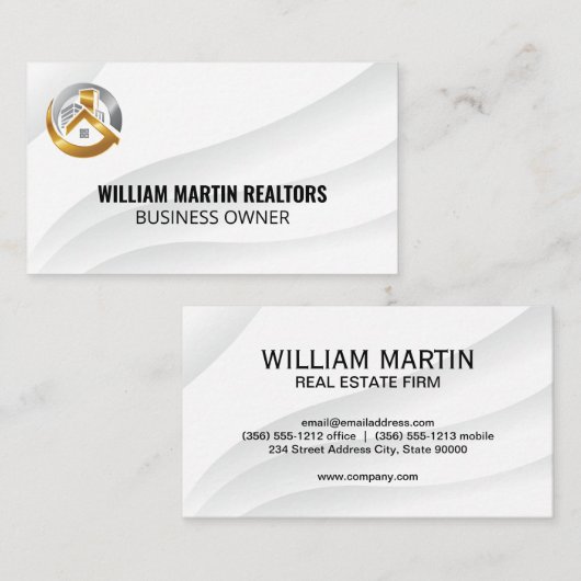 Real Estate Silver Goud Logo Visitekaartje (Voorkant / Achterkant)