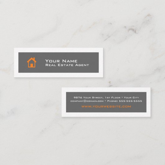Real Estate Skinny Business Card Template Mini Visitekaartje (Voorkant / Achterkant)