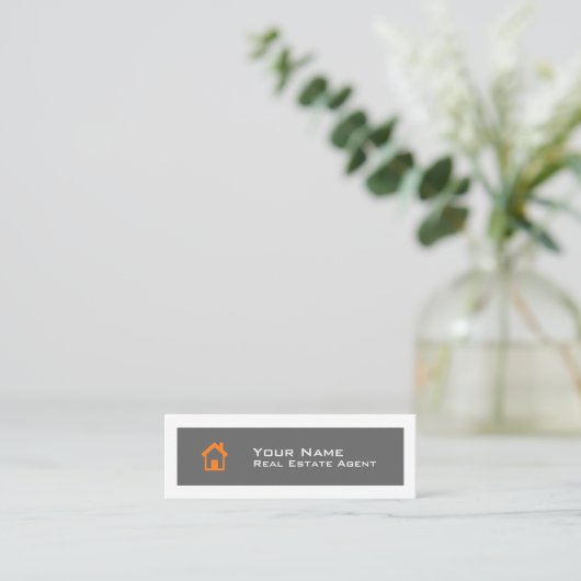 Real Estate Skinny Business Card Template Mini Visitekaartje (Staand voorkant)