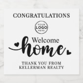 Real Estate Thank You Gift New Home Sparkling Wijnetiket (Enkel label)