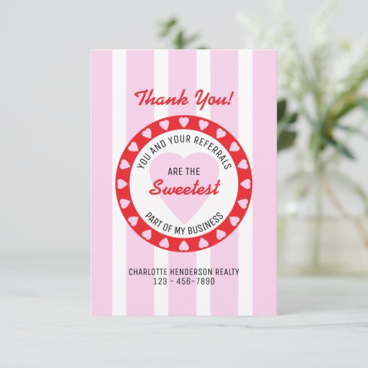 Real Estate Valentijnsdag Hartelijk dank Bedankkaart (Staand voorkant)