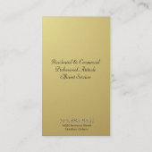 Real Estate Visitekaartje Monogram Black & Gold (Achterkant)