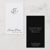Real Estate Visitekaartje Monogram zwart-wit (Voorkant / Achterkant)
