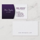 Real Estate Visitekaartje Round Paars Silver (Voorkant / Achterkant)