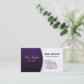 Real Estate Visitekaartje Round Paars Silver (Staand voorkant)