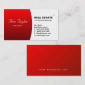 Real Estate Visitekaartje Round Red Black White (Voorkant / Achterkant)