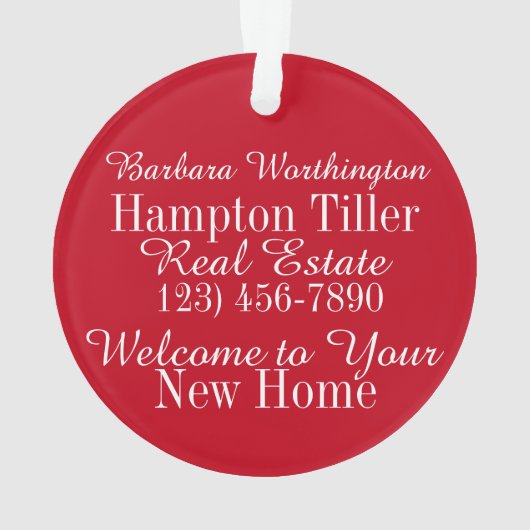 Real Estate "Welcome Home" Nieuw Home Ornament (achterkant)