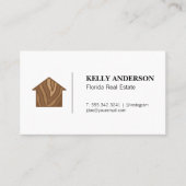 Real Estate Wood Home Icon Visitekaartje (Voorkant)