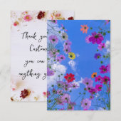 Real Floral Flat Hartelijk dank, aangepast Bedankkaart (Voorkant / Achterkant)
