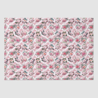 Real Floral Pink filigraan tissue papier