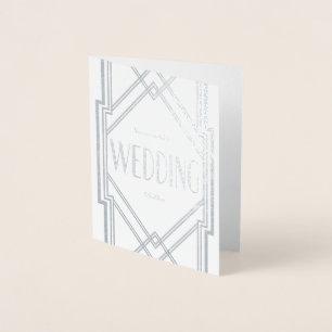 Real Foil Art Deco Wedding Invitation Card Folie Kaarten