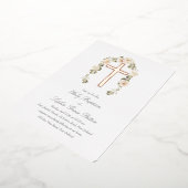 Real Foil Cross Baptism Invitation Folie Uitnodiging (Gedraaid)